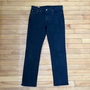 Levis 511 Slim Fit Mens Jeans Black Denim W32 L32 Solid 5-Pocket Pants Big E
